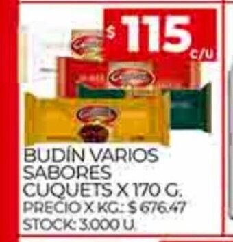 Supermercados DIA Budín Varios Sabores Cuquets x 170g oferta