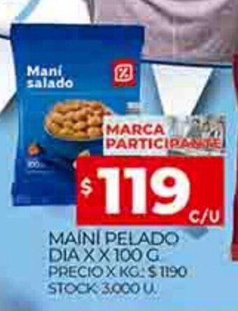 Supermercados DIA Maní Pelado Dia x 100g oferta