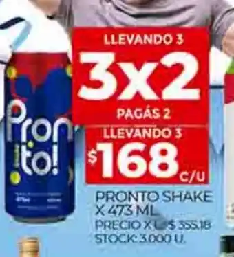 Supermercados DIA Pronto Shake x 473ml oferta