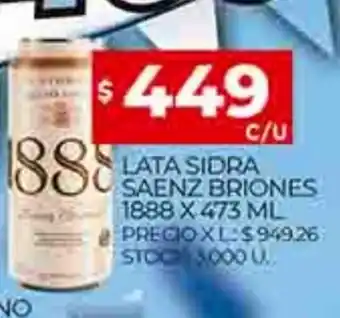 Supermercados DIA Lata Sidra Saenz Briones 1888 x 473ml oferta