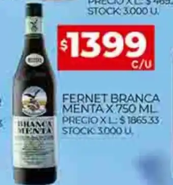 Supermercados DIA Fernet Branca Menta x 750ml oferta
