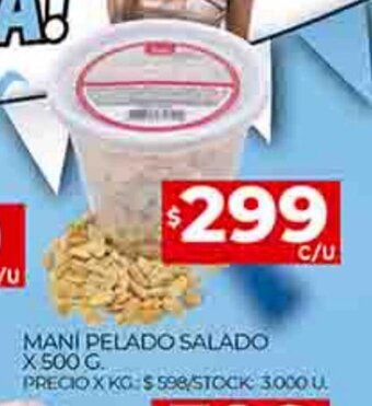 Supermercados DIA Mani Pelado Salado x 500g oferta