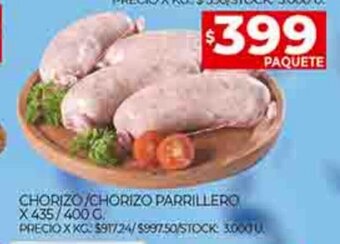 Supermercados DIA Chorizo / Chorizo Parrillero x 435/400g oferta