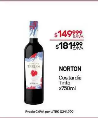 Nini Mayorista Norton Cos.tardía Tinto x750ml oferta