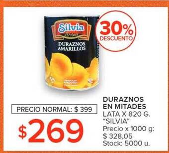 Carrefour Market Duraznos en mitades oferta