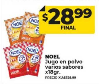 Supermayorista Vital Noel jugo en polvo varios sabores oferta