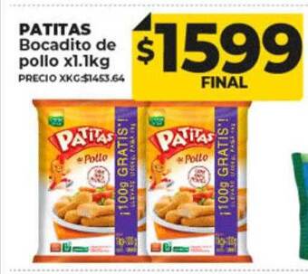 Supermayorista Vital Patitas bocadito de pollo oferta