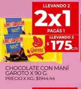 Supermercados DIA Chocolate con maní garoto oferta