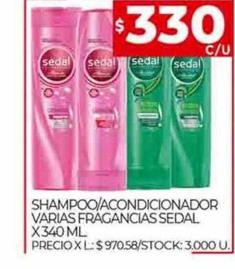 Supermercados DIA Shampoo acondicionador varias fragancias sedal oferta