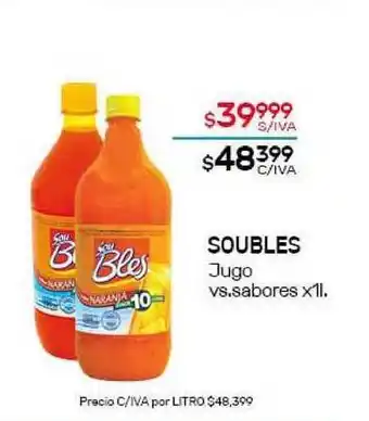 Nini Mayorista Soubles Jugo vs.sabores x1l oferta
