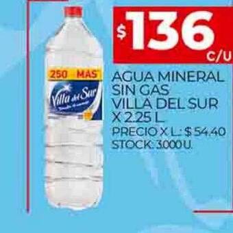 Supermercados DIA Agua mineral sin gas villa del sur oferta