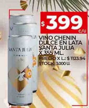 Supermercados DIA Vino chenin dulce en lata santa julia oferta