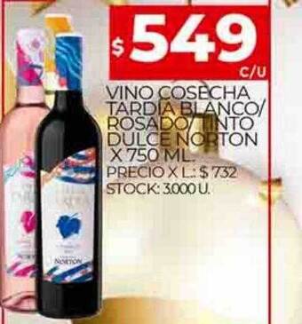 Supermercados DIA Vino cosecha tardia blanco rosado tinto dulce norton oferta