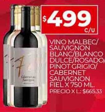 Supermercados DIA Vino malbec sauvignon blanc blanco dulce rosado pinot grigio cabernet sauvignon fiel oferta