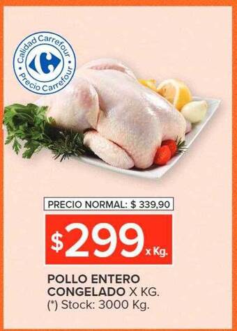 Carrefour Market Pollo entero congelado oferta