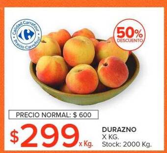 Carrefour Market Durazno 50% descuento oferta