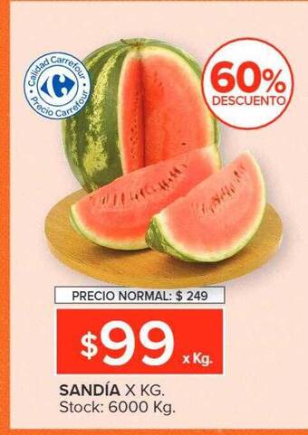 Carrefour Market Sandía 60% descuento oferta