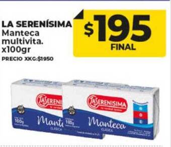 Supermayorista Vital La serenísima manteca multivita oferta