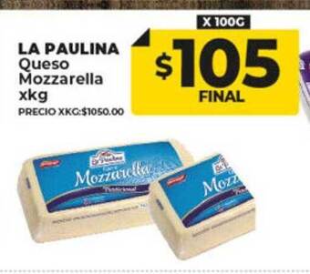 Supermayorista Vital La paulina queso mozzarella oferta