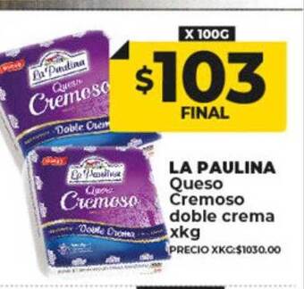 Supermayorista Vital La paulina queso cremoso doble crema oferta