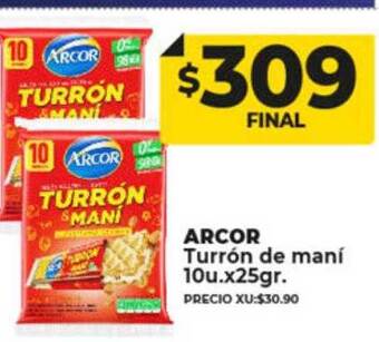 Supermayorista Vital Arcor turrón de maní oferta