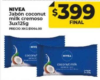 Supermayorista Vital Nivea jabón coconut milk cremoso oferta