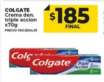 Supermayorista Vital Colgate crema den. triple accion oferta