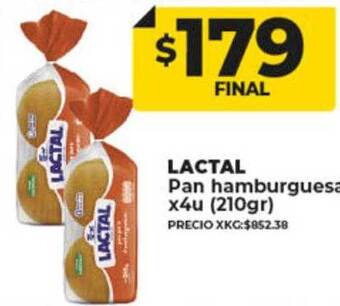 Supermayorista Vital Lactal pan hamburguesa oferta