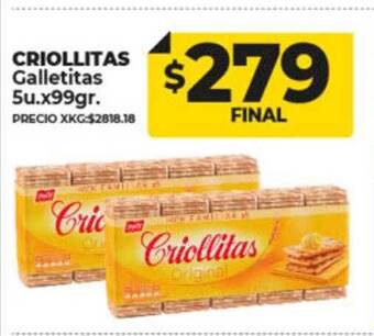 Supermayorista Vital Criollitas galletitas oferta
