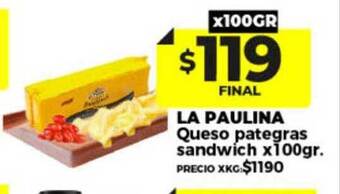 Supermayorista Vital La paulina queso pategras sandwich oferta