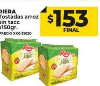 Supermayorista Vital Riera tostadas arroz sin tacc oferta