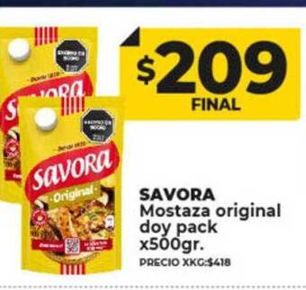 Supermayorista Vital Savora mostaza original doy pack oferta
