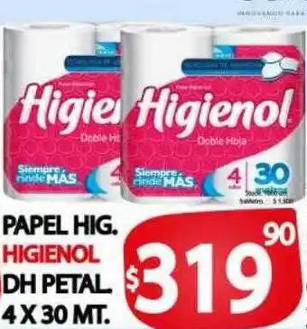 Supermercados Becerra Papel hig. higienol dh petal oferta