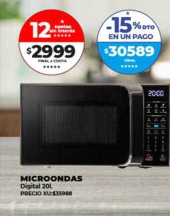 Supermayorista Vital Microondas digital 20l oferta
