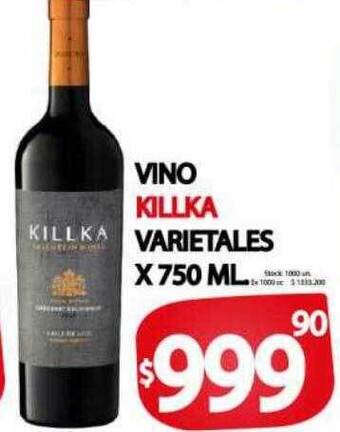 Supermercados Becerra Vino killka varietales oferta