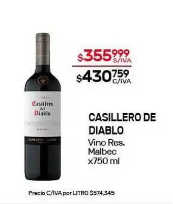 Nini Mayorista Casillero De Diablo Vino Res. Malbec x750ml oferta