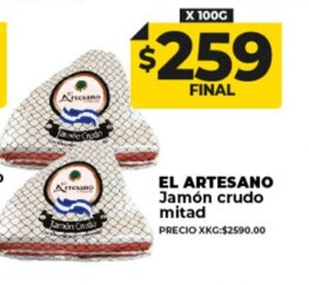Supermayorista Vital EL Artesano Jamón crudo mitad oferta