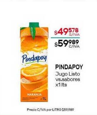 Nini Mayorista Pindapoy Jugo Listo vs. sabores x1lts oferta