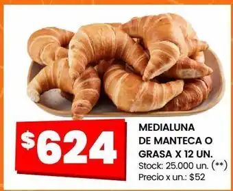 Changomas Medialunas de grasa o manteca x 12 u. oferta