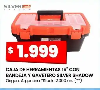 Changomas Caja de herramientas 16" con bandeja y gavetero silver shadow oferta