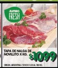 Jumbo Tapa de nalga de novillito x kg oferta