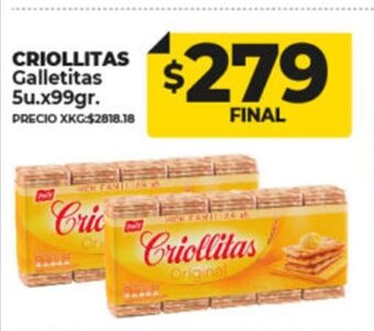 Supermayorista Vital Criollitas Galletitas oferta