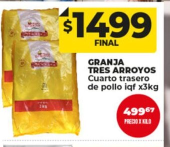Supermayorista Vital Granja Tres Arroyos Cuarto trasero de pollo iqf oferta