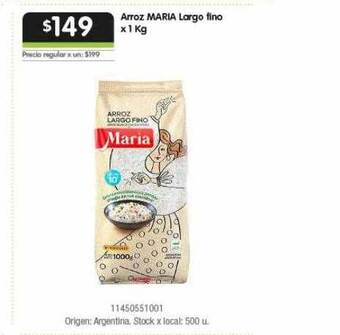 Jumbo Arroz maria largo fino oferta