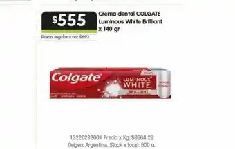 Jumbo Crema dental colgate luminous white brilliant oferta
