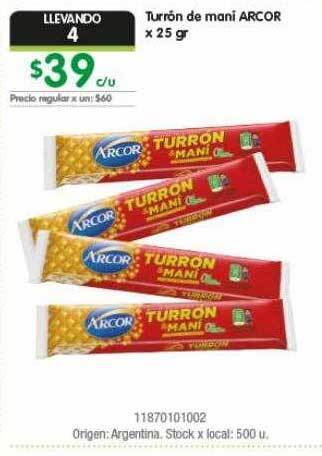 Jumbo Turrón de mani arcor oferta