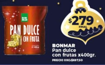 Supermayorista Vital Bonmar Pan dulce con frutas oferta