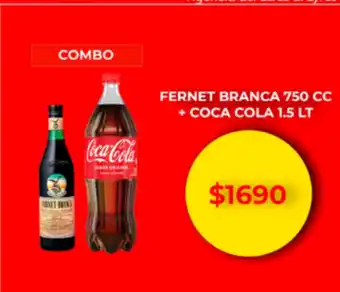 Fernet Branca 750 cc Coca cola 1.5 lt.