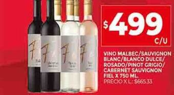 Supermercados DIA Vino malbec sauvignon blanc blanco dulce rosado pinot grigio cabernet sauvignon fiel oferta