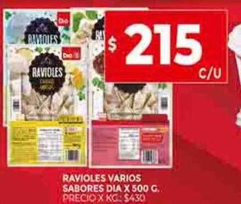 Supermercados DIA Ravioles varios sabores dia oferta